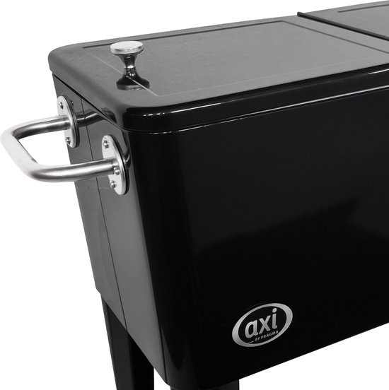 AXI Retro Cooler Zwart - Koeler met wielen - 76L inhoud - Koelbox met aftapkraan van Merkloos — afbeelding 3