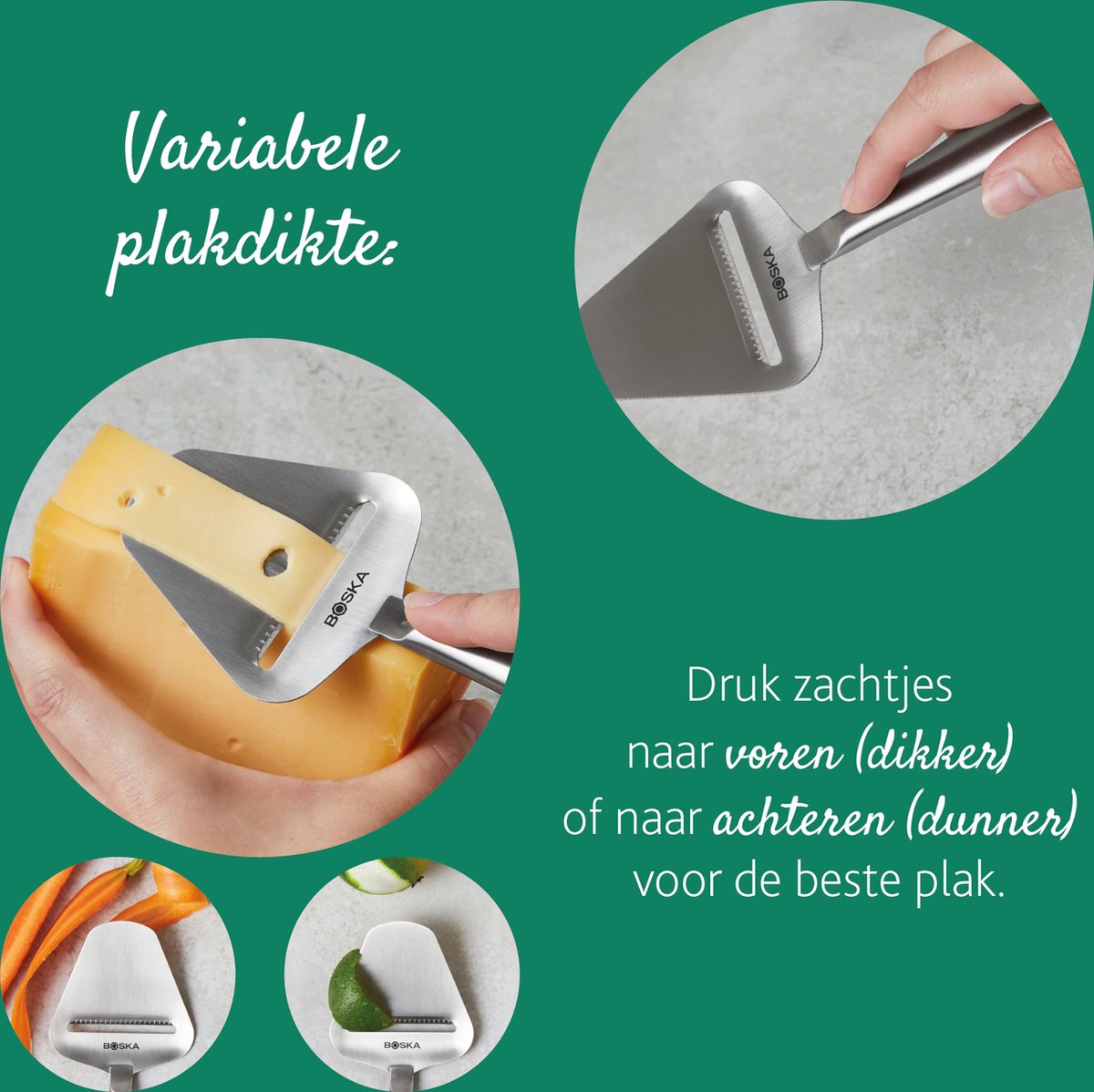 Boska Kaasschaaf Copenhagen - Kaasschaaf harde kaas - Kaasschaaf voor oude kaas - Vaatwasserbestendig - Multifunctionele kaasschaaf - RVS - 220 x 74 x 20 mm - Keukengerei - Keuken accessoires — cadeau in Kookcadeaus - foto 2