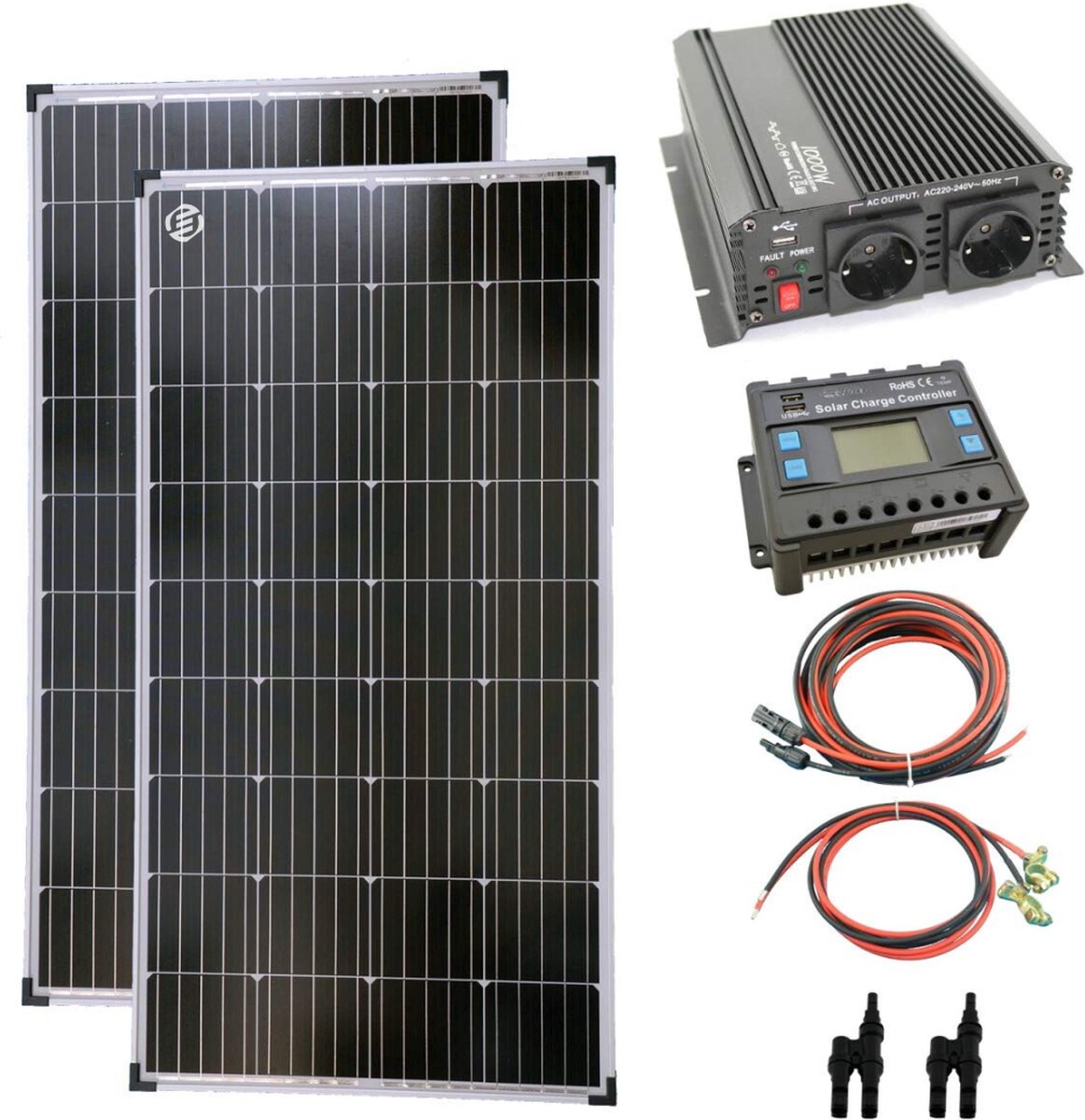 Equivera Zonnepanelen met Stekker - Zonnepanelen Compleet Pakket - Plug & Play - Doe het Zelf Zonnepanelen - voor Thuis, Camper, Camping