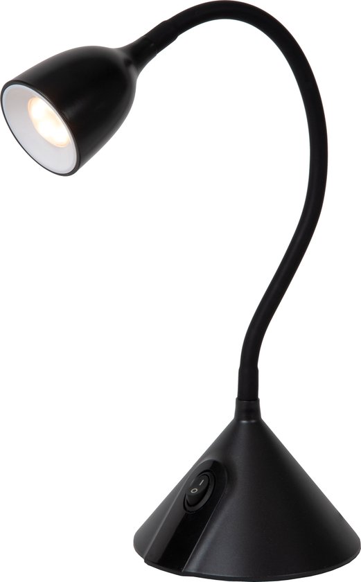 Lucide MILO - Lampe de bureau - Ø 12,8 cm - LED - 1x3,2W 3000K - Zwart