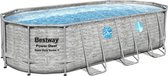 Bestway - Oval Pool - Zwembad - PVC en staal - Grijs - 549 x 274 x 122 cm