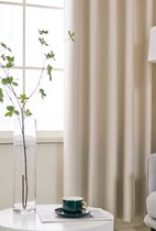 Bol.com Maroyathome - LEMONI luxe serie - gordijn met ringen - semi-verduisterend - kant-en-klaar - 150 x 260 cm (b x h) - offwhite aanbieding