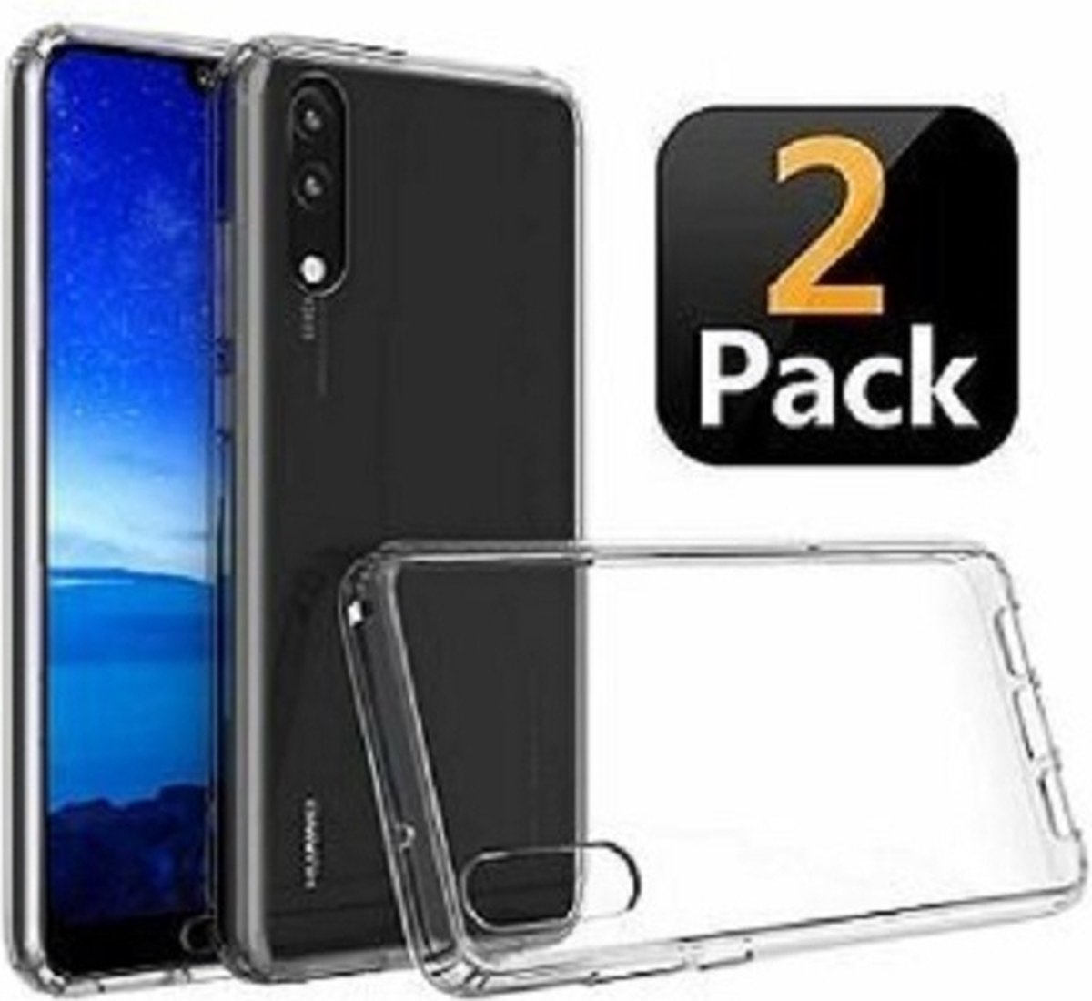 Huawei P20 Hoesje TPU Siliconen Transparant 2x
