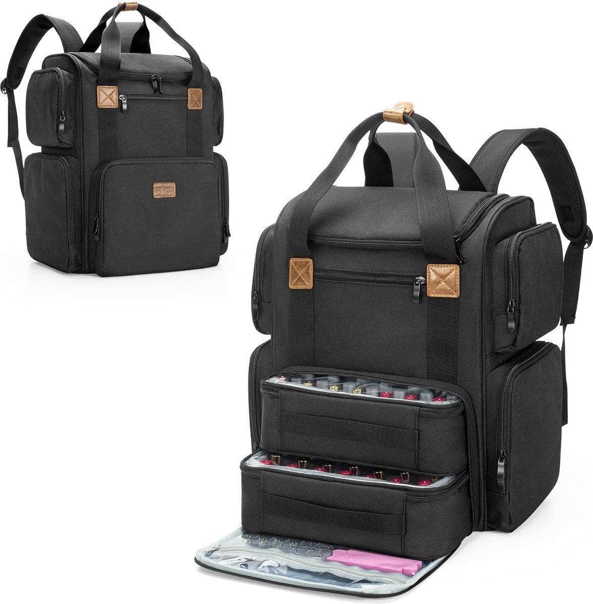 Goodivery ® Ruime Nagellak Organizer Rugzak voor 70 Flesjes en Nagellamp