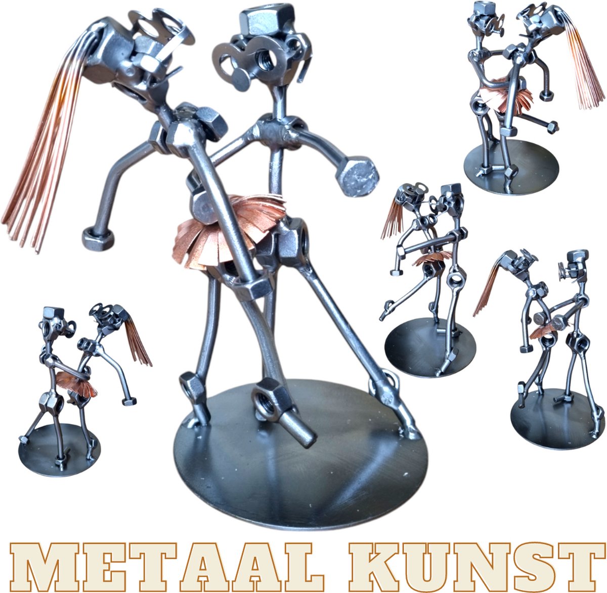 Dansend koppel-metaal kunst-metaal beeld-dansstudio-dansen-dansend paar-dans-danswedstrijd-het best cadeau-uniek-verjaardag-sinterklas gift-kerst-geschenk