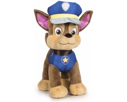 foto van Chase - Paw Patrol Pluche Knuffel 21 cm [Marshall, Skye, Chase, Rubble, Rocky, Zuma, Liberty, Everest, Rex, Robo Hond Robo Dog | Speelgoed Knuffeldier Knuffelhond voor kinderen jongens meisjes | Hond Pup Dog]