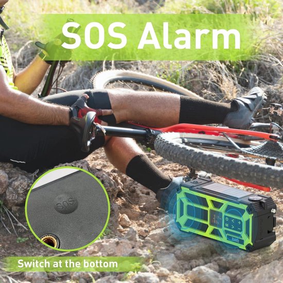 ZOVCAL, Noodradio Op Zonne-energie, NOAA Noodweerradio Voor Thuis En Op De Camping Met Am Fm Dynamo Zaklampradio Sos Alarm Draagbaar En Recha