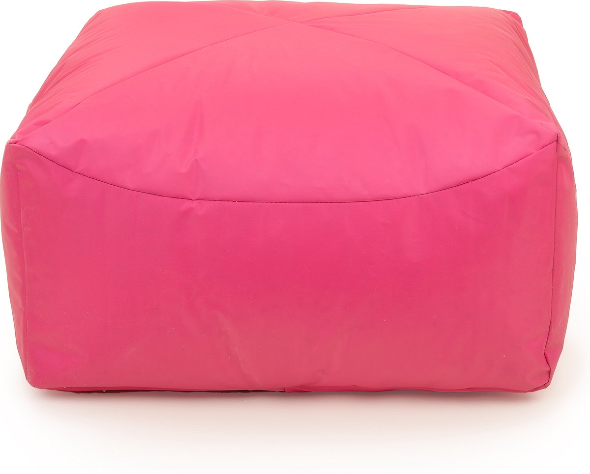 Drop & Sit - poef - robuust nylon - roze - 65x65x35