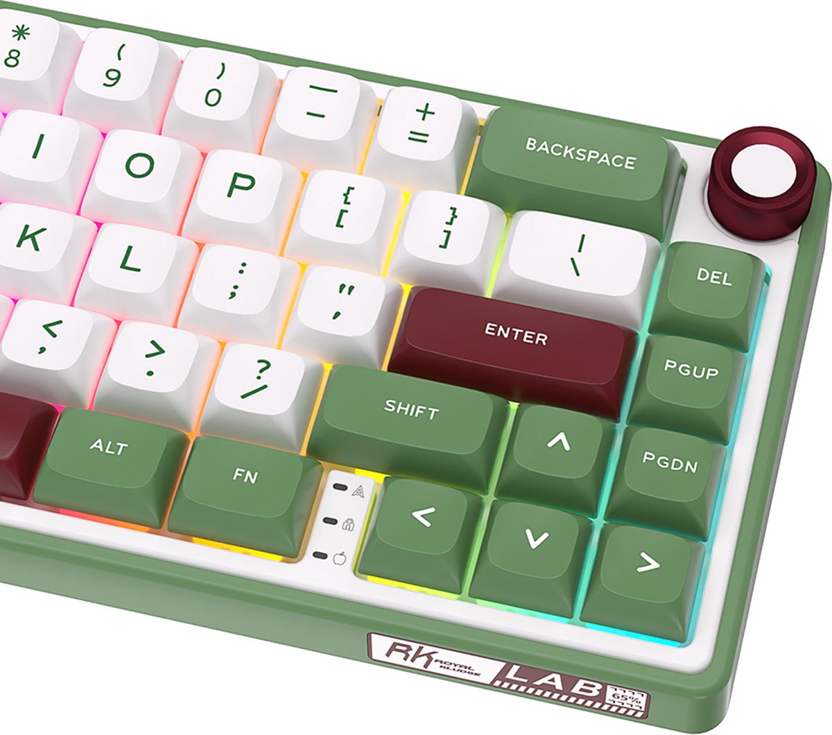 Royal Kludge RKR65 - RGB Mechanisch Gaming Toetsenbord - Foam Touch - Hot Swappable Switch - Green Sand - Chartreuse Switches - Inclusief Stofkap thumbnail 5