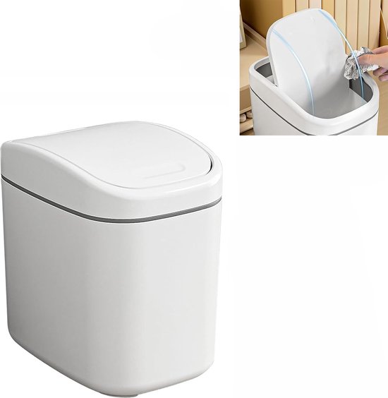 Aanrecht Afvalbakken - Auto Prullenbak - Met Klepdeksel - Aanrecht Afvalbakje - Mini Prullenbak - Tafelafvalemmer - Plastic Vuilnisemmer - Badkamer Afvalbakje -Recycle Afvalbak - Handig Prullenbak - Kantoor Prullenbakken - Thuis / Kantoor