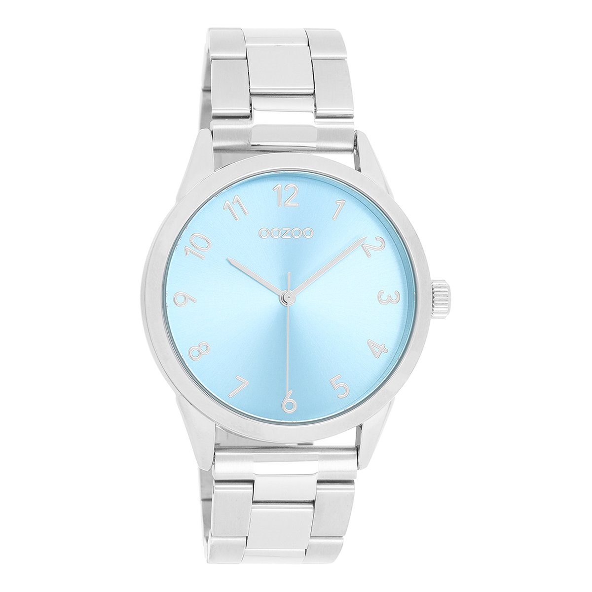 OOZOO Timepieces - Zilverkleurige horloge met zilverkleurige roestvrijstalen armband - C11423