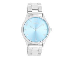 OOZOO Timepieces - Zilverkleurige horloge met zilverkleurige roestvrijstalen armband - C11423