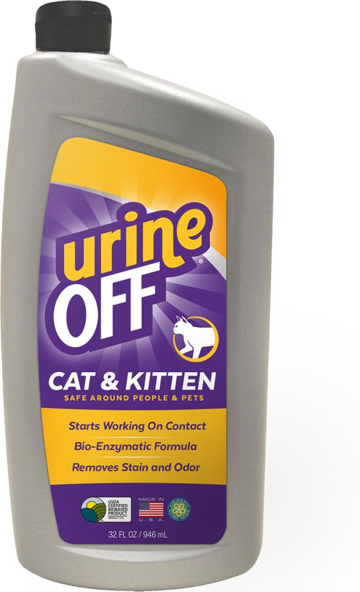 Urine Off Kat - Kitten Urine Vlek en Geurverwijderaar - Navulling - 946 ml