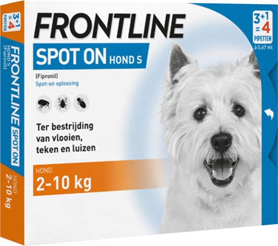 Frontline Spot-On S Anti vlooienmiddel - Hond - 4 pipetten