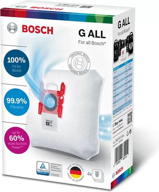 Bosch BBZ41FG Siemens VZ41AFG Sacs pour Sacs d'aspirateur Type G