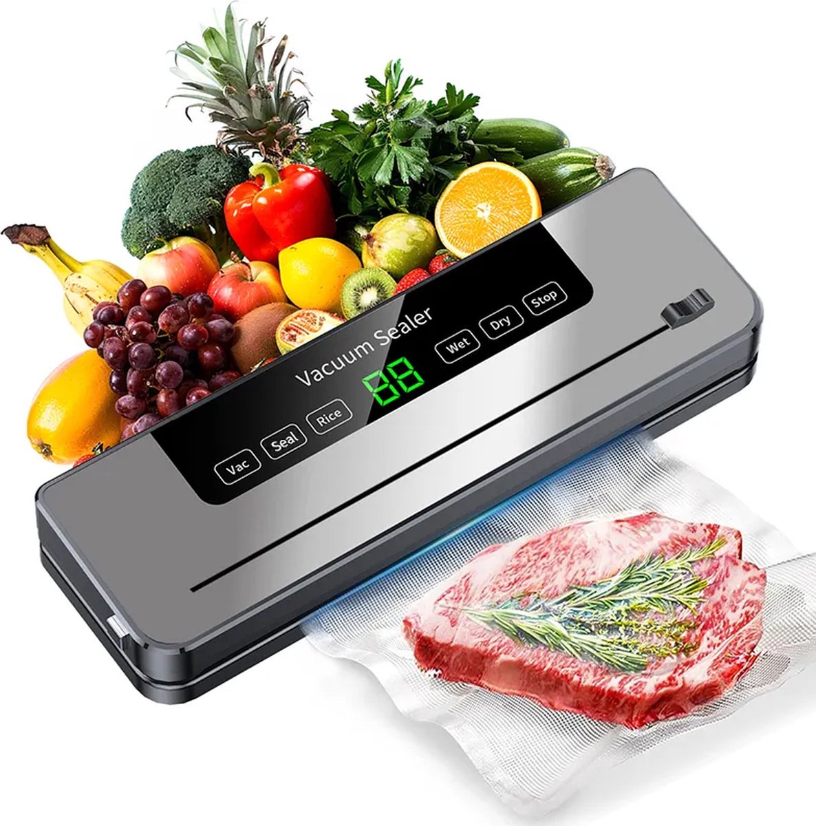 Vacumeermachine - VacuĂĽm Sealer - Foodsaver - VacuĂĽmmachine met Slangaansluiting - Inclusief Vacuumzakken