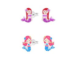 foto van Welovesilver - zilveren oorstekers - kind - zeemeermin - hypoallergeen