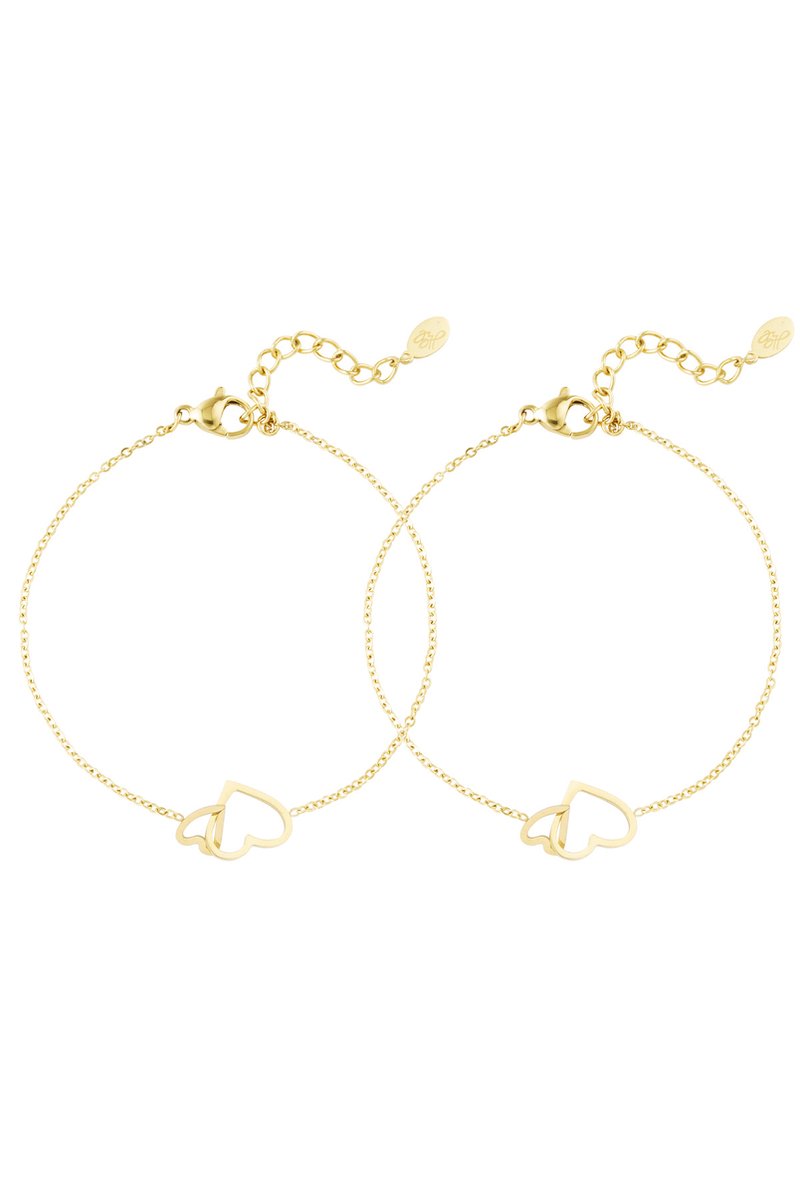 Yehwang Armband Eternal Love Goudkleur - Met Bedels - Nikkelvrij - 16 cm - Sieraden geschenksets