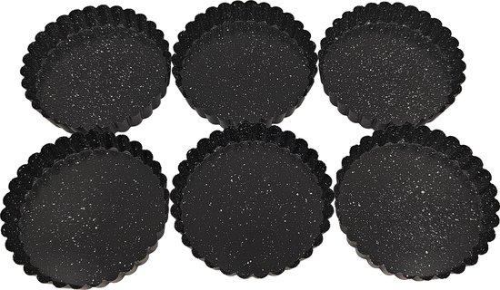 Moule à pâtisserie/ Mini moules à gâteau -12 cm set/6 - Zwart