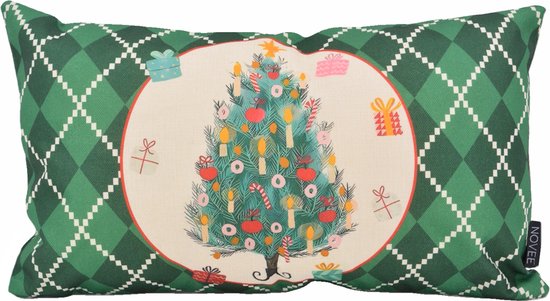 Kerstboom Groen Kussenhoes | 30 x 50 cm | Katoen/Linnen