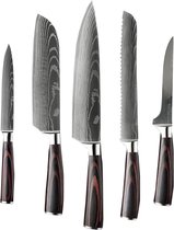 Bol.com Blade Masters 5-delige Messenset - Authentieke Japanse Stijl Messen - High Carbon Staal - Complete set aanbieding