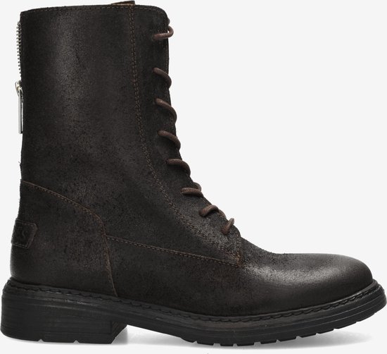 Shabbies Amsterdam Enkellaars Duck Lacey Reversed Donkerbruin