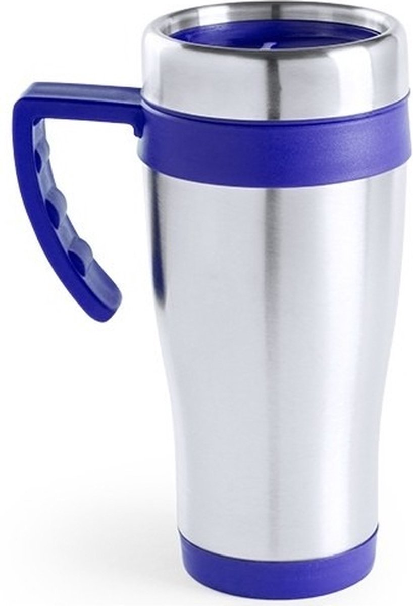 Thermosbeker - 500 ml - RVS - warmhoud koffiebeker - blauw - Isoleerbekers/reisbekers