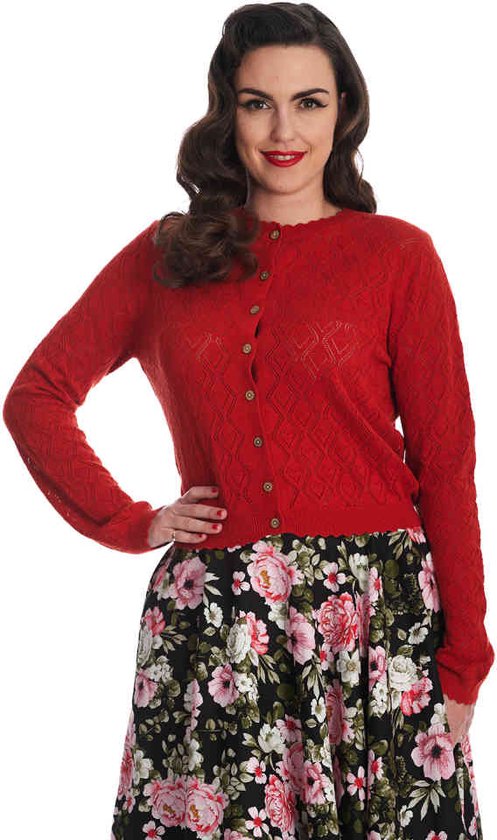 Banned - Cardigan à Charm coeurs - M - Rouge