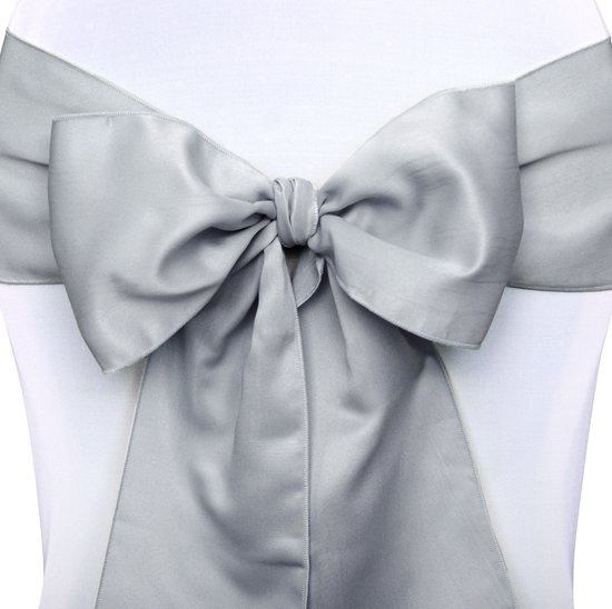Yurosiay 2 stuks bruiloft stoelhoezen stoelstrikken chiffon romantische tule stoelbekleding chiffon stoelsjerpen bruiloft gang stoel decoratie tule strik stoel voor bruiloft wit 30 x 300 cm