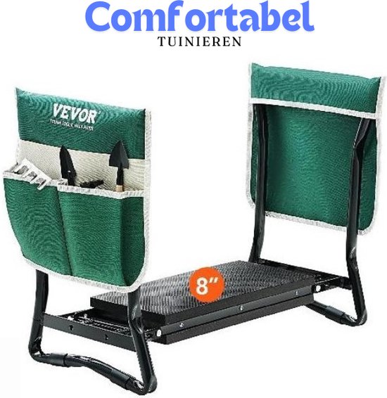 FIAMER Kniekruk met Handvat en Tuinkruk, Klapkruk voor Tuinbloemen, Draagbare Kniebank, Tuinwerk met Werkzakken, Inklapbare Oogstbank Kniebescherming ( Donkergroen FIAMER Kniekruk met Handvat en Tuinkruk, Klapkruk voor Tuinbloemen, Draagbare Kniebank, Tuinwerk met Werkzakken, Inklapbare Oogstbank Kniebescherming ( Donkergroen