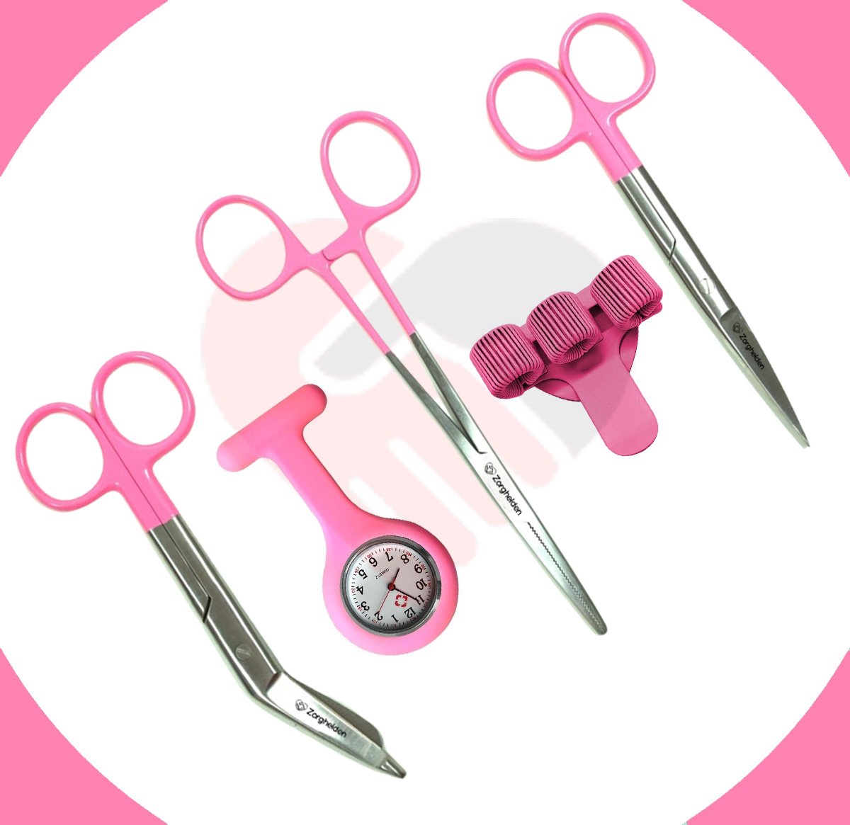 Verpleegkundige Startpakket Pink top - 5-Delig - Scharenset - Pennenhouder - Zusterhorloge - Verpleegkundige cadeau