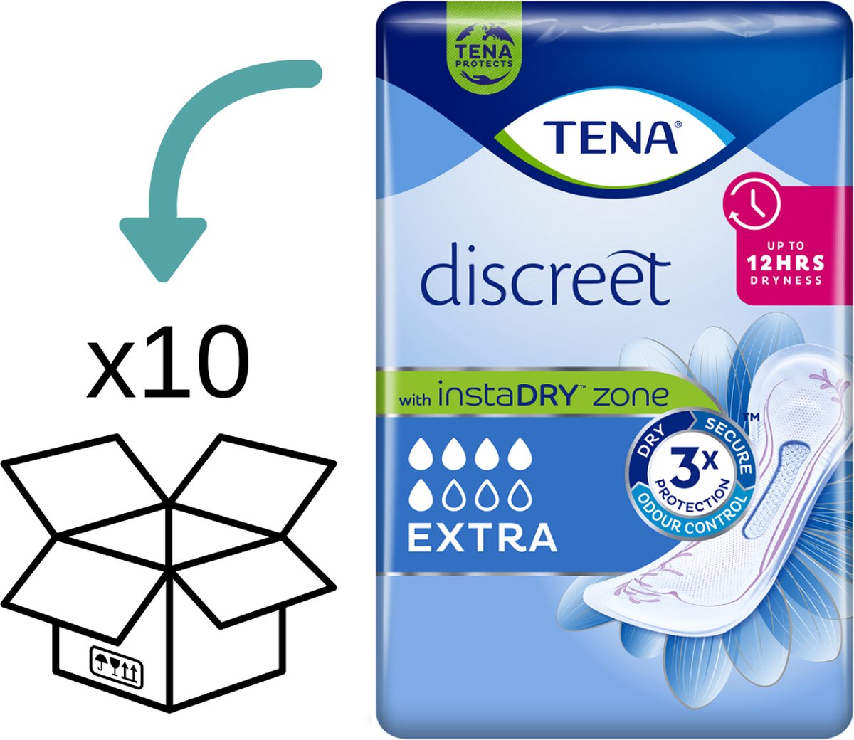 Bol.com TENA Lady discreet Extra - 10 x 20 st - 200 stuks TENA Discreet Extra aanbieding