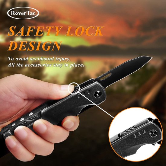 11-in-1 Multitool bijl mes hamer zaag flesopener schroevendraaier nylon schede - perfect cadeau voor mannen camping wandelen survival — afbeelding 2