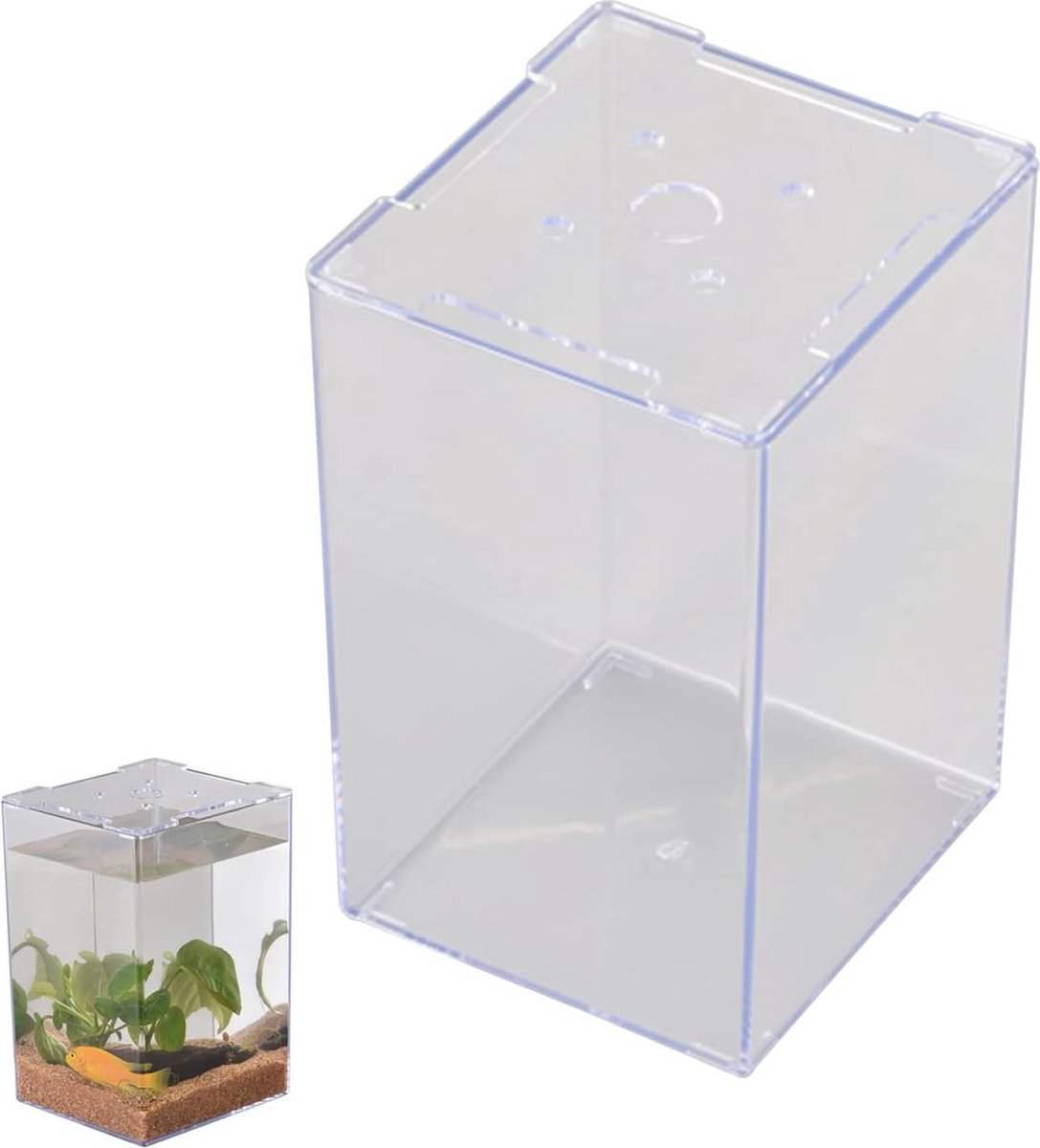 Acryl broedbak terrarium voederbox voor aquariumvissen en schildpad - 12 x 13 x 19 cm