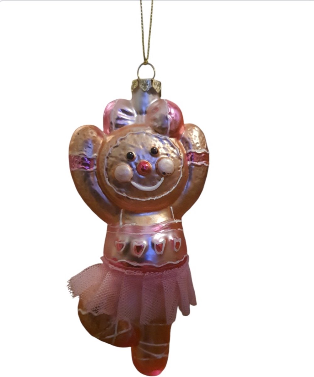 House of Seasons 2 STUKS Kersthanger Peperkoek Ballerina L6,5xB4xH14cm