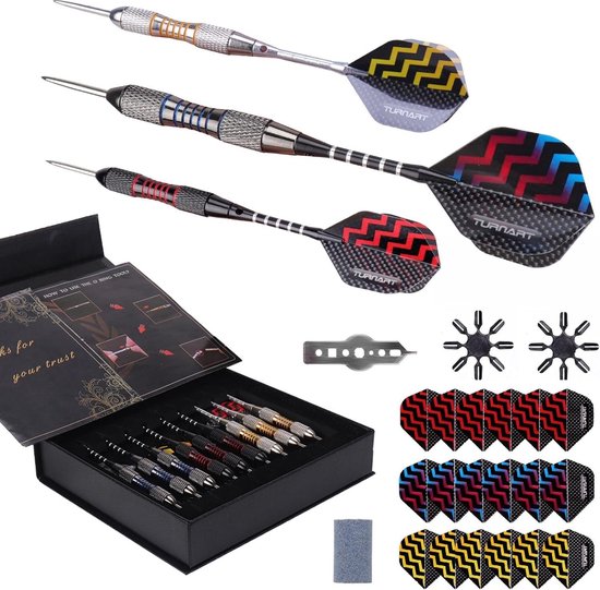 Staal Dartpijlen Set - 9 Stuks 24 Gram Professionele Darts - Aluminium Schachten - Darts Tool Case — afbeelding 5