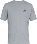 Grijs Under Armour sportshirt met zwart logo op de borst.