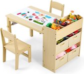 Amalee - Knutseltafel - Met stoelen - kast - Hout - Met papierrol houder - Speelkamer - Woonkamer - Kinderkamer -