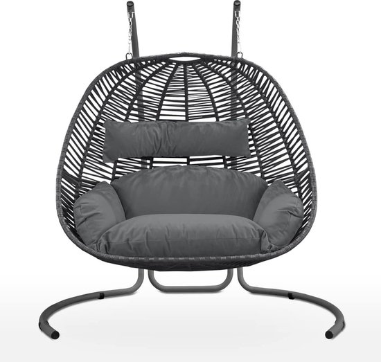 Luxe Hangende Ei Stoel Poly Rattan - Inclusief Kussen