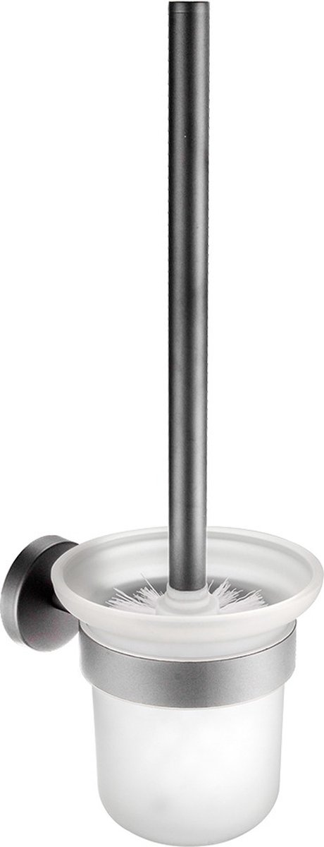 Profielenloods - Toiletborstel met houder gunmetal - monteren met schroeven