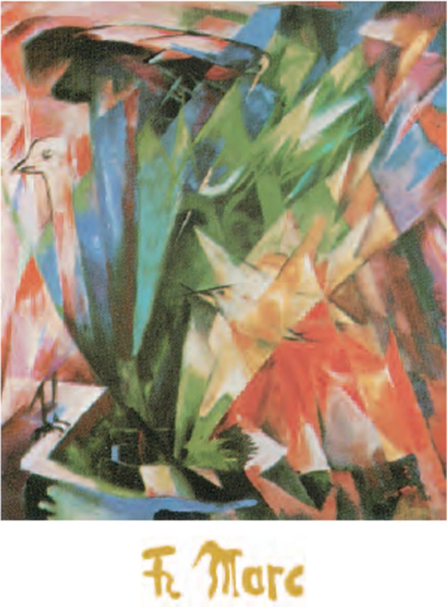 Catch Projecten Franz Marc - Vogel - Kunstposter - 50x70 cm Multicolor
