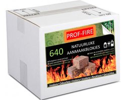Prof-Fire | 640 Aanmaakblokjes - Beschermd Verpakt - Voordeeldoos - Lange Brandduur - Ecologisch - Milieuvriendelijk - Reukloos - Co2 neutraal - Geproduceert in Nederland