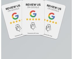 3 stuks Google Review Kaart - NFC - Review us on Google - Telefoonkaartje 3 stuks - Recensiekaart - Boost je reviews