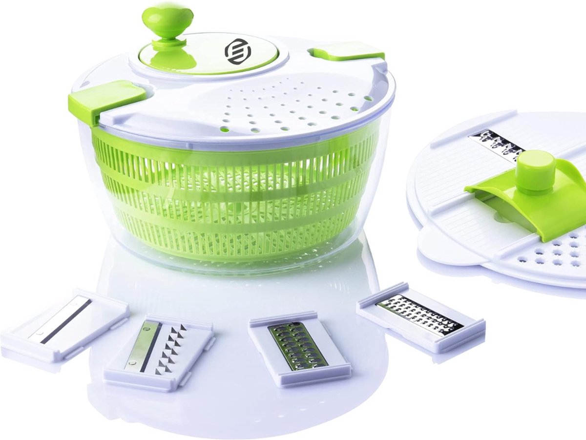 Equivera Slazwierder- Salad spinner - Slacentrifuge - Saladspinner - Sla Centrifuge - Saladecentrifuge - Sladroger - Must Have Voor In De Keuken