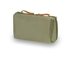 Ainy Make Up Tasje donker groen L - compacte organizer 18x12x7cm voor cosmetica en skincare - waterbestendig tas - toilettas dames voor make-up, sieraden en meer. De luxe beautycase voor tafel bureau of onderweg | cadeau voor vrouwen