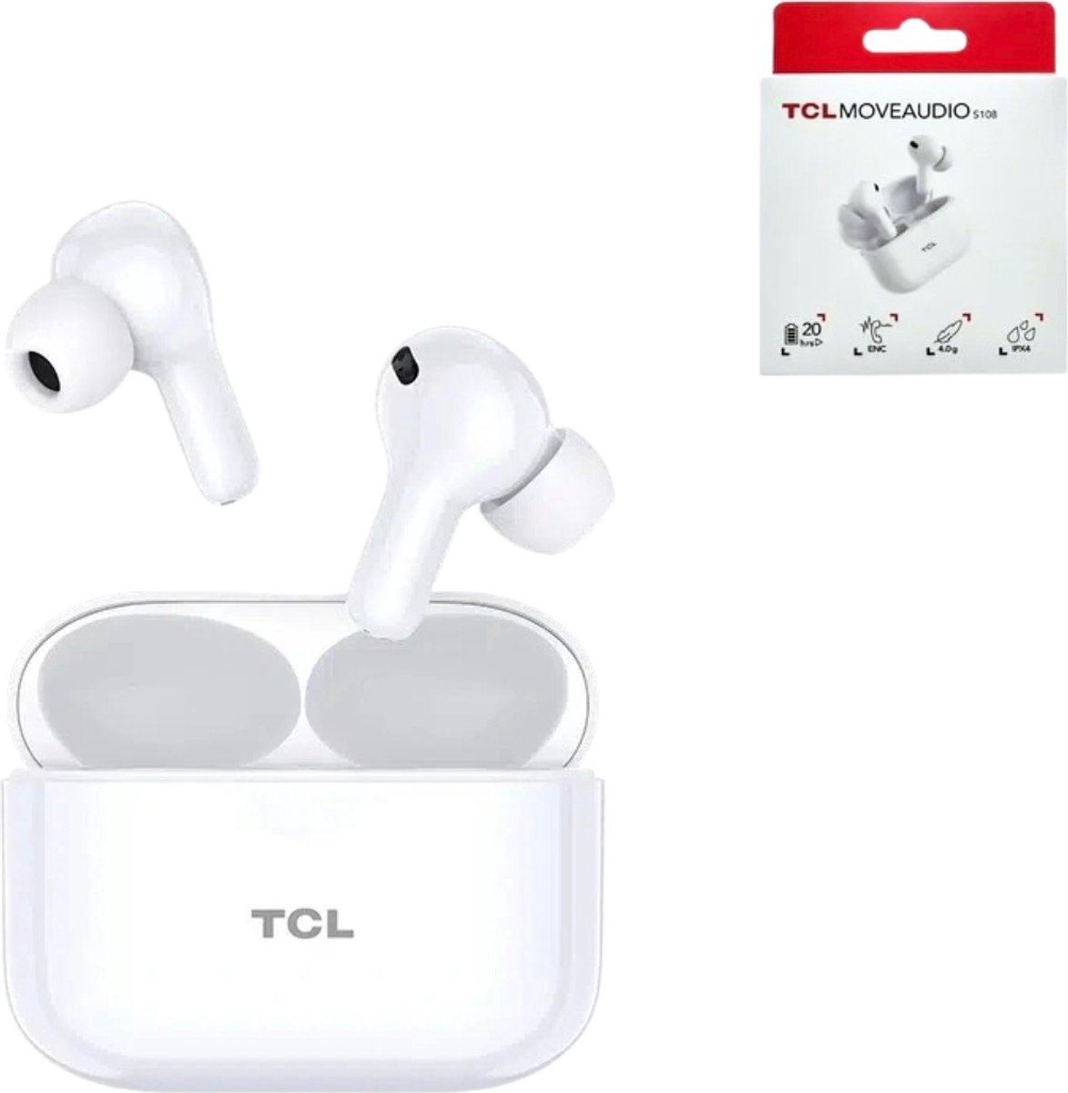 TCL draadloze bluetooth oordopjes IPX4 wit