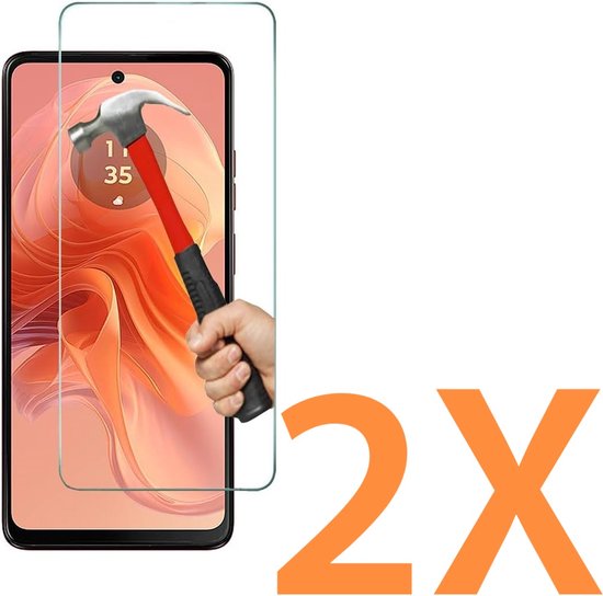 Glasplaatje Geschikt voor: Motorola Moto E14 / Moto G04 / G04s / Moto G24- 2x Screenprotector - screen protector - glas - bescherm - beschermglas