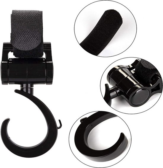 Kinderwagen Haakjes - 4 stuks - Boodschappentassen ophangen - Buggy Clipjes - Tassenhaak - Kinderwagen Tassenhaak - Buggy Haak - Voor boodschappentas, speelgoed, luiertas, winterdeken, kinderwagenaccessoires van Kinder — afbeelding 2
