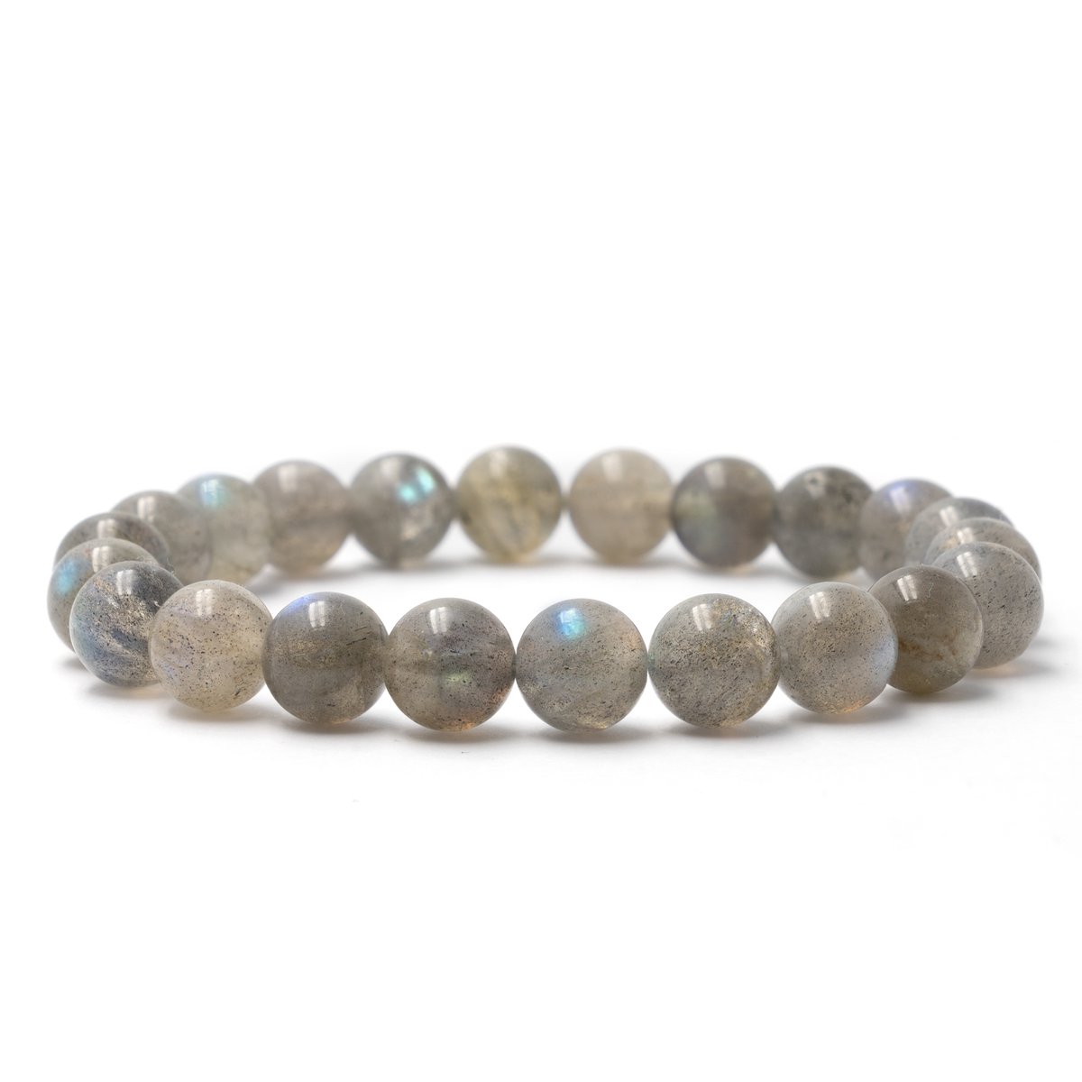 Bixorp Gems Labradoriet Edelstenen Armband - 8mm / 18cm - Luxe Handgemaakte Kralenarmband