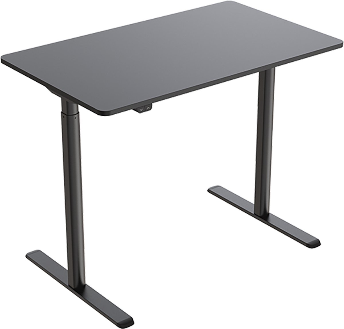 Worktrainer - BudgetDesk Zit Sta Bureau - Hoogte 72,5 - 117,5 cm - Breedte 120 cm - Inclusief Bureaublad 120 x 60 cm - Zwart - Elektrisch in Hoogte Verstelbaar Bureau